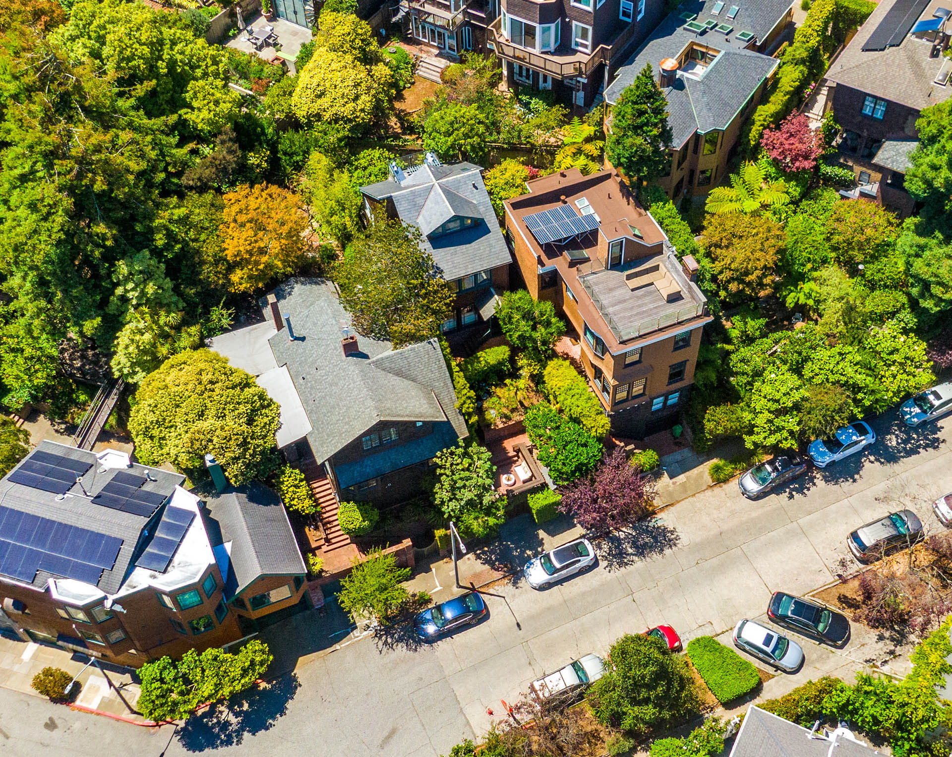 Aerial shot of the corner of Belmont, and Willard.