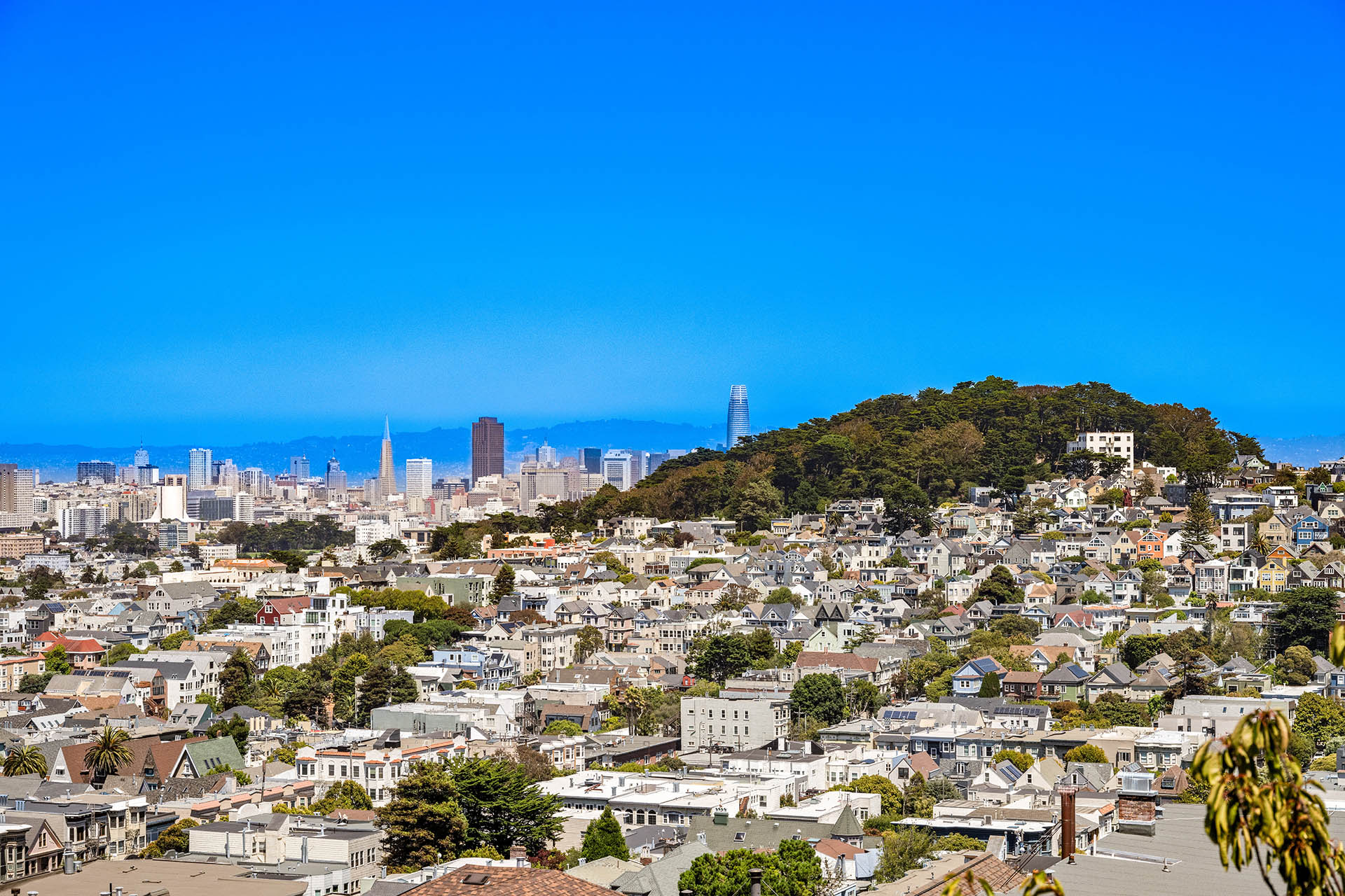 View photo looking down town.