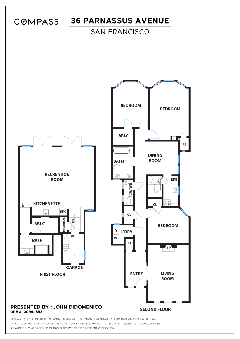 Floor-plan for 36 Parnassus Avenue