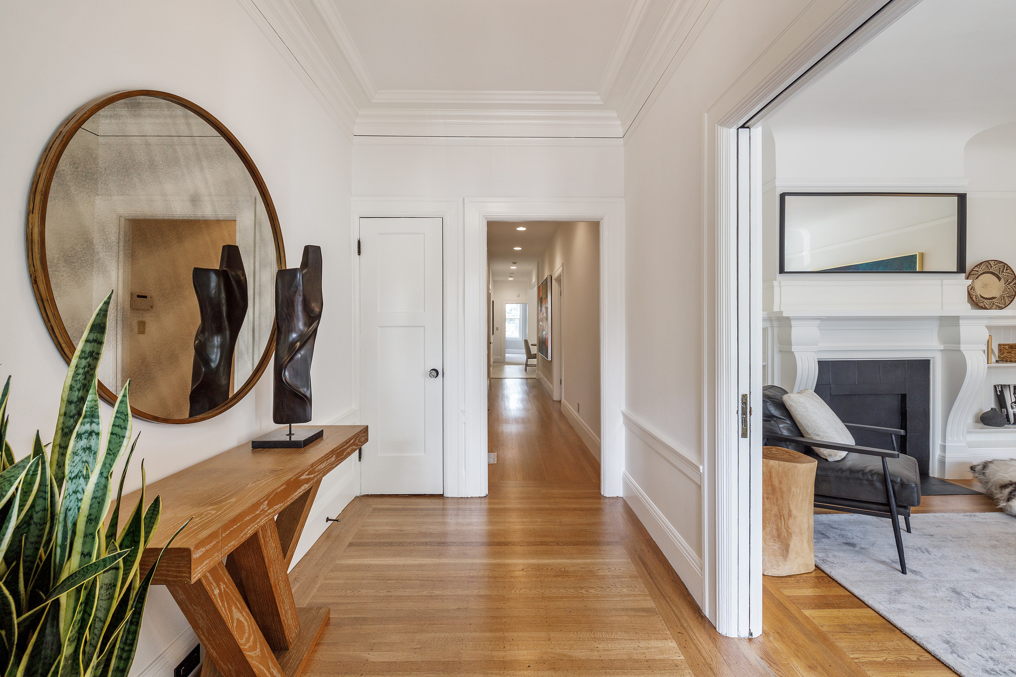 Front entry featuring wood floors