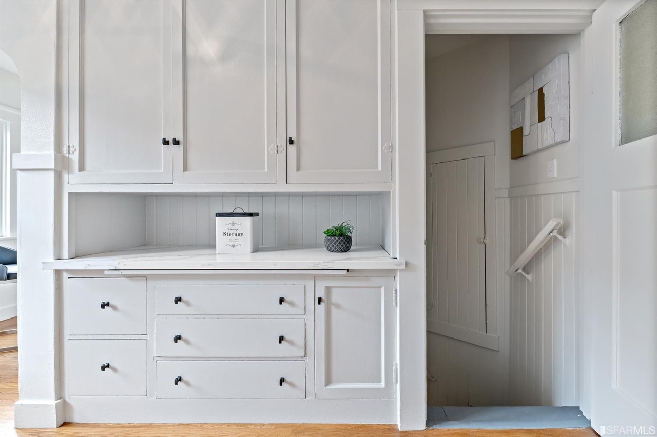421601381600 View of white floor to ceiling built-in cabinets, featured at 78 Wawona Street