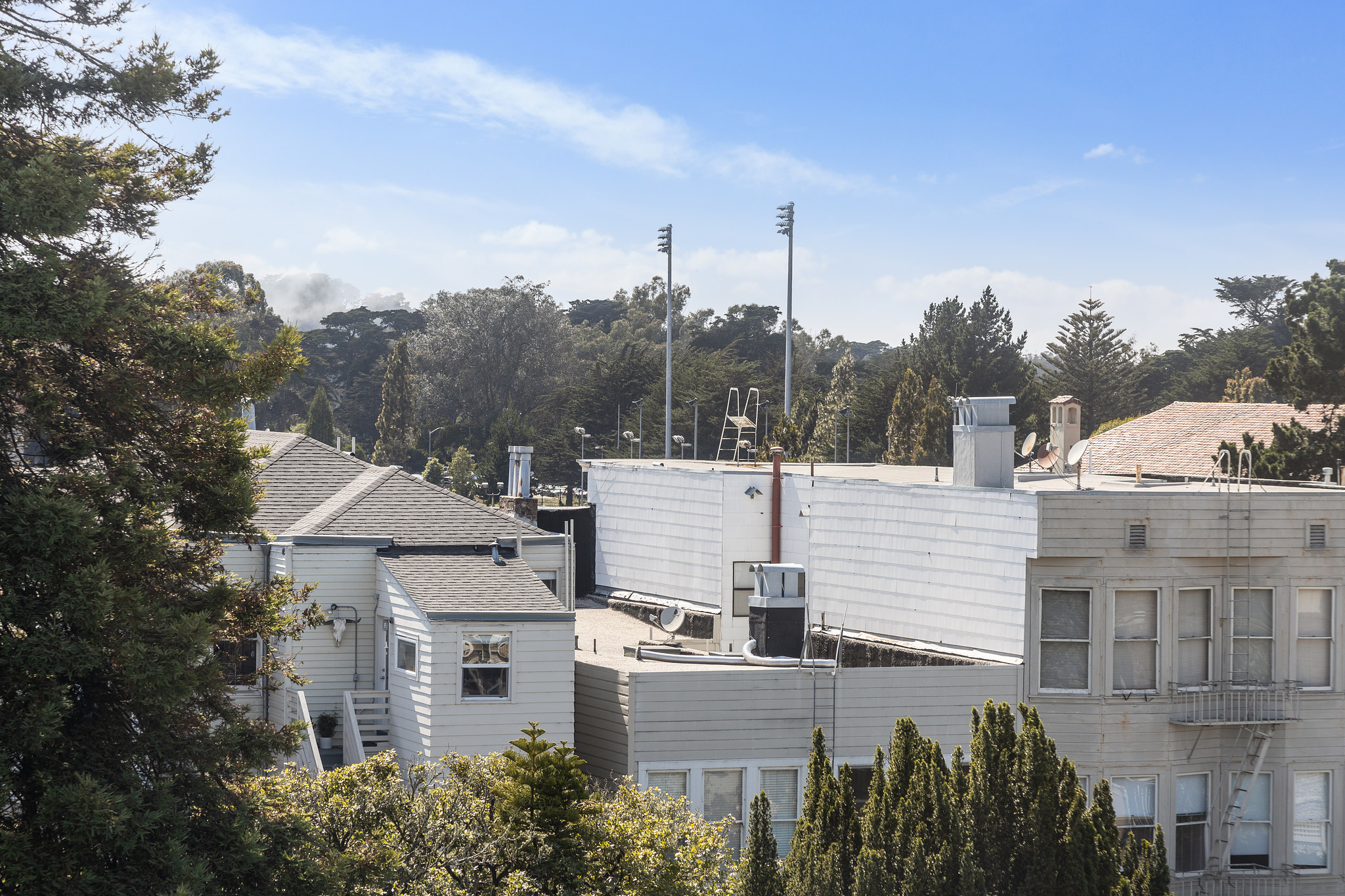 Distant view of Kezar stadium from 454 Frederick Street