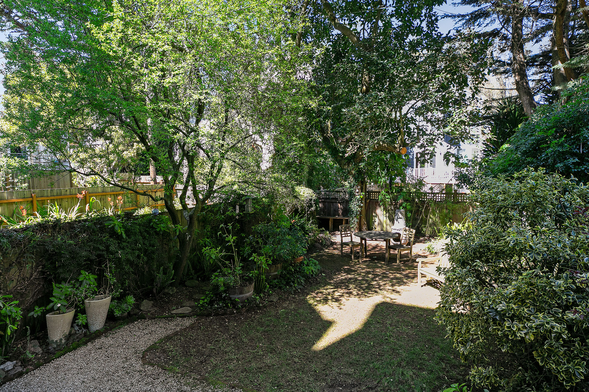 50 View of the yard, featuring landscaping and variety of trees and bushes