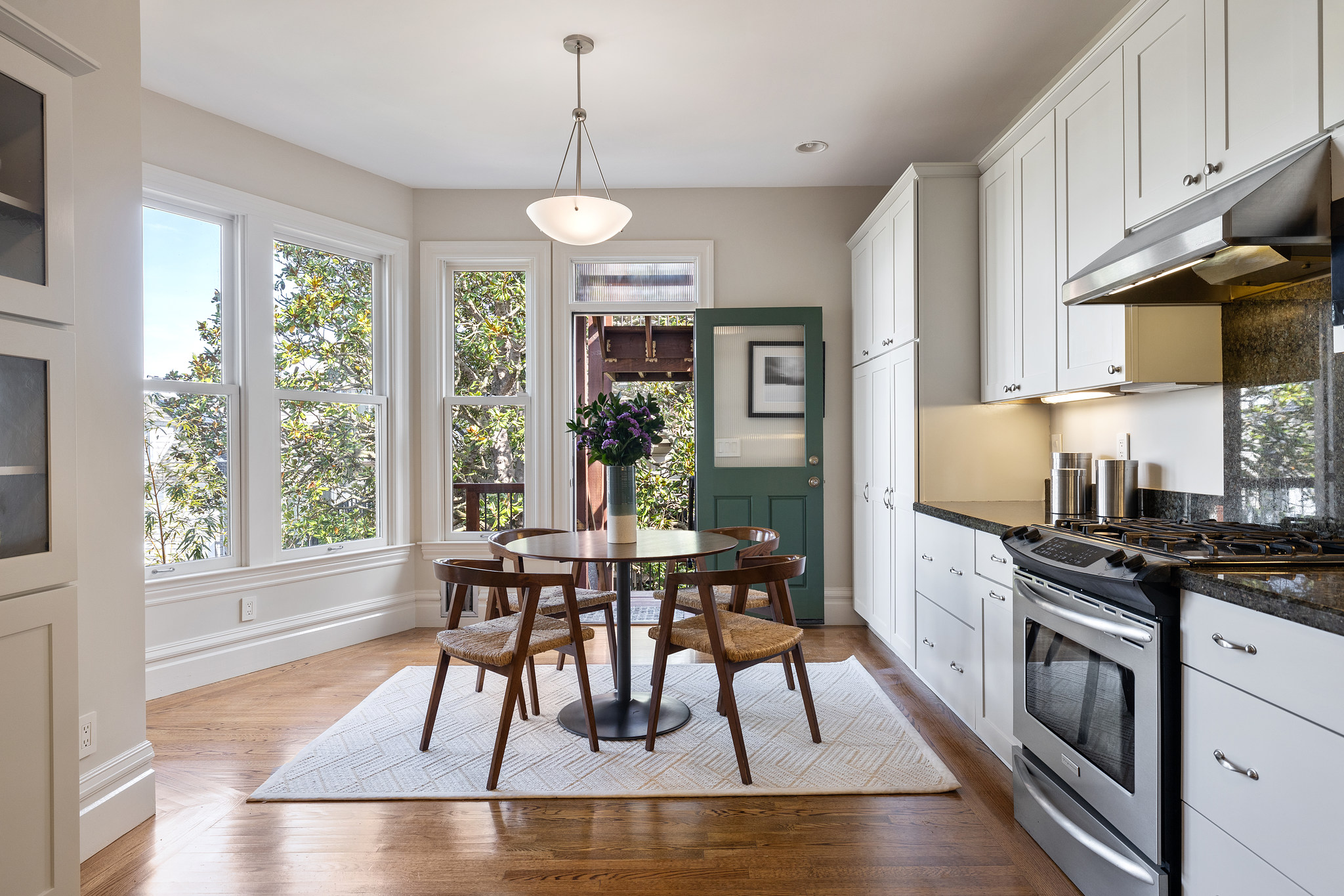 Close-up of the dining area in the kitchen of 726 Clayton Street