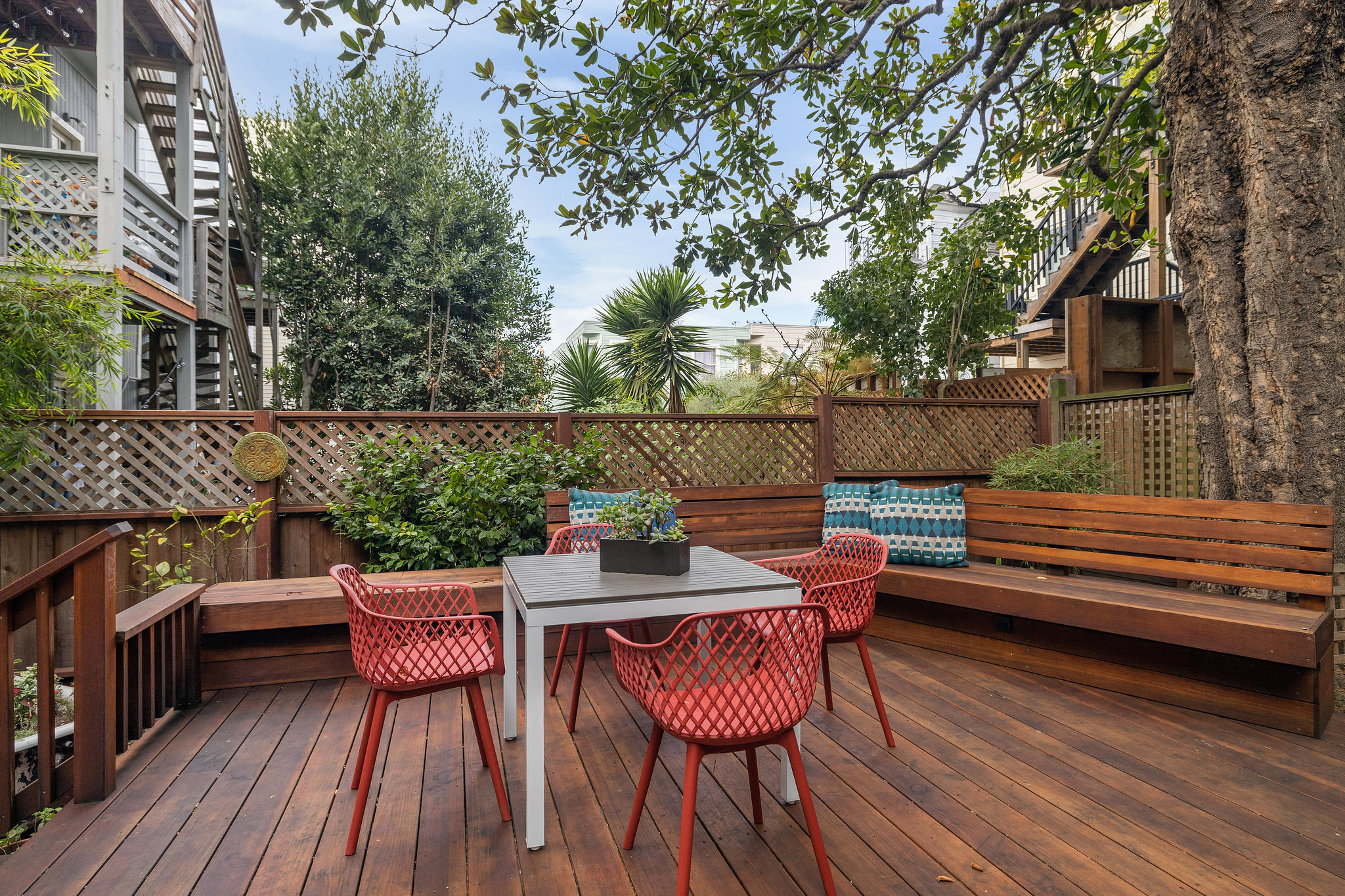 Close-up of the wood deck at 726 Clayton Street