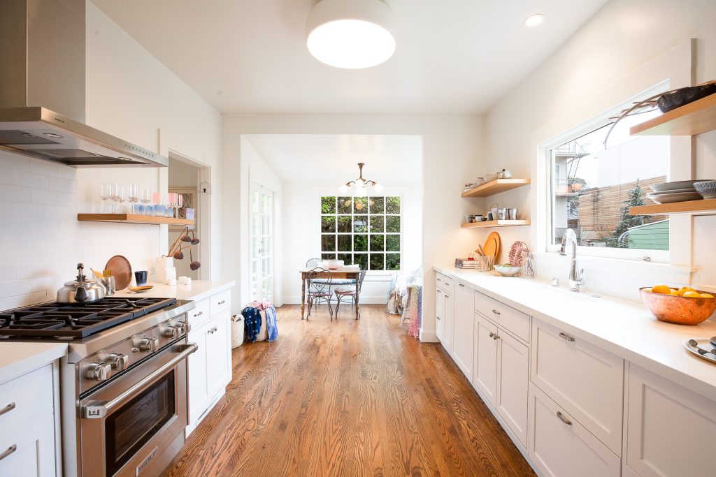 View of the kitchen at 78 Harper Street, featuring wood floors