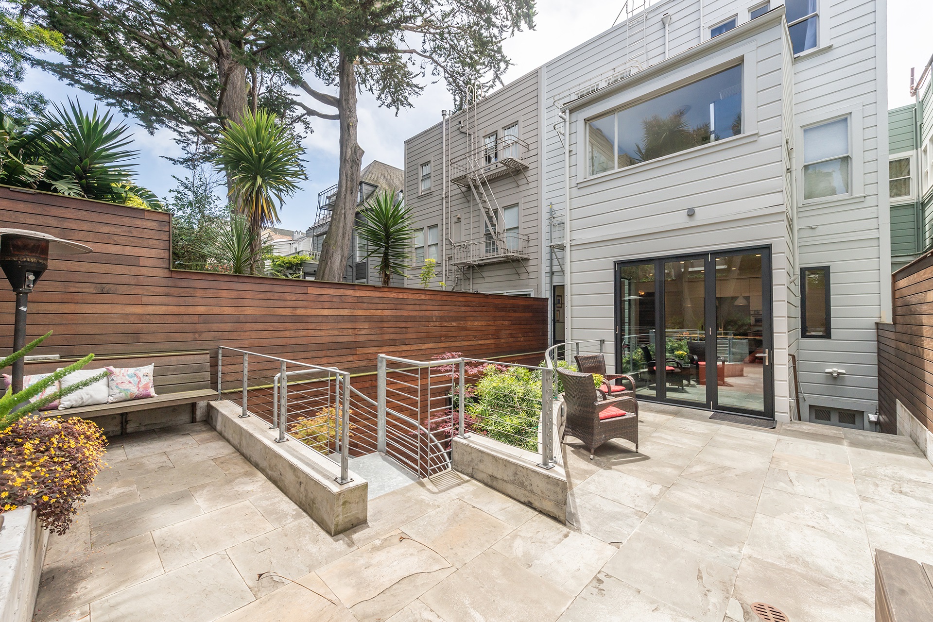 Looking at back exterior of 858 Ashbury.