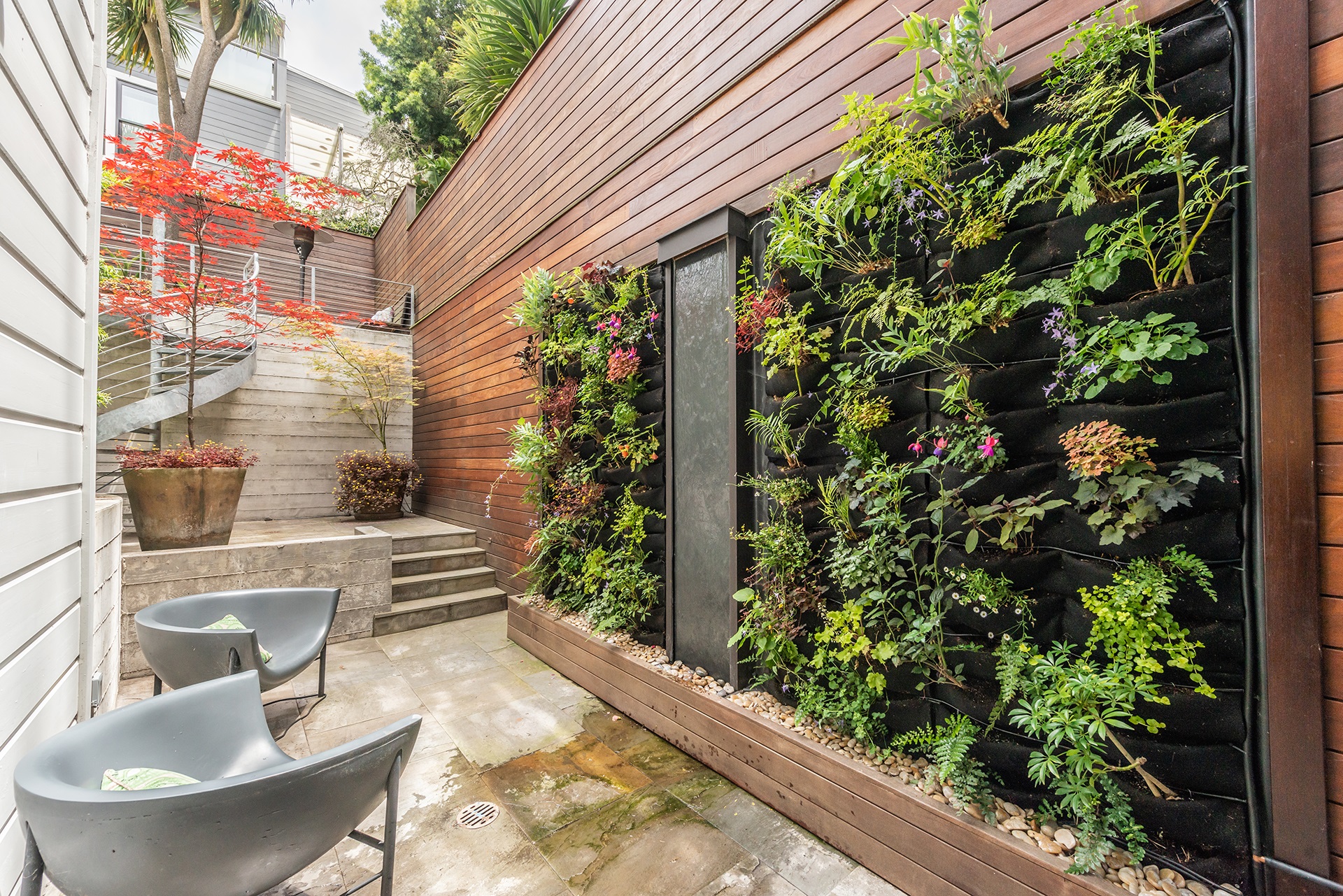 Living wall outside of primary suite.