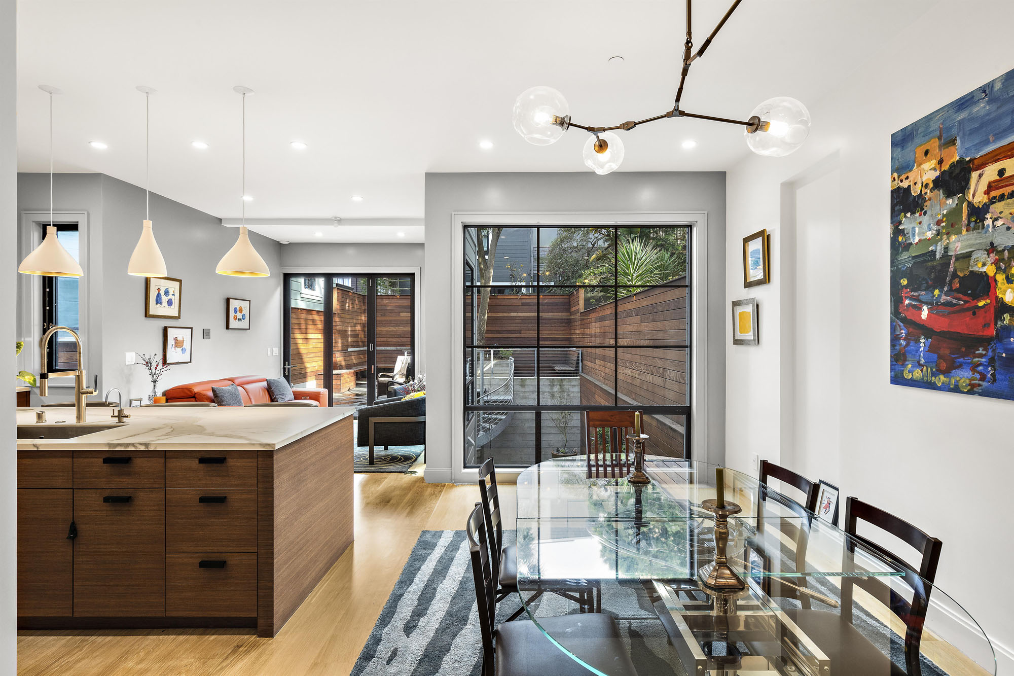 Dining, kitchen, and living space of unite 1.  This is the main floor.
