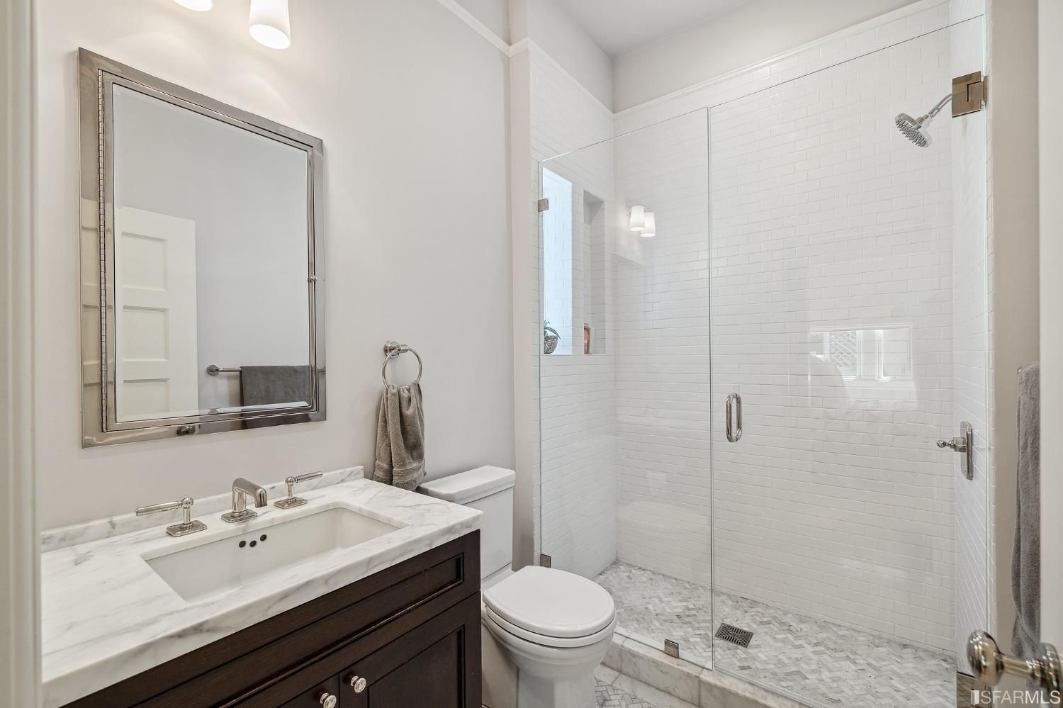 Bathroom with glass shower
