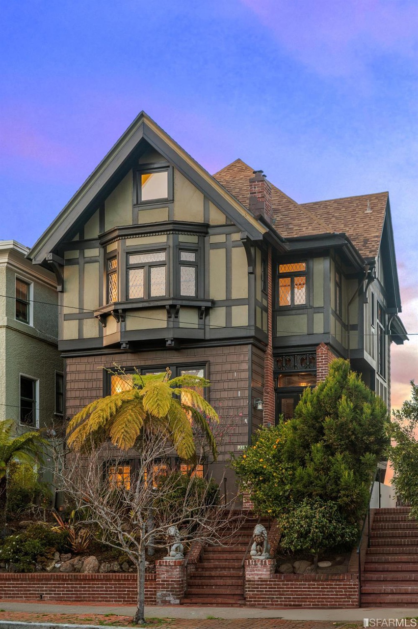 Exterior-1 Front facade of 2212 Lake Street, showing a large Tudor-style home in San Francisco purchased via John DiDomenico