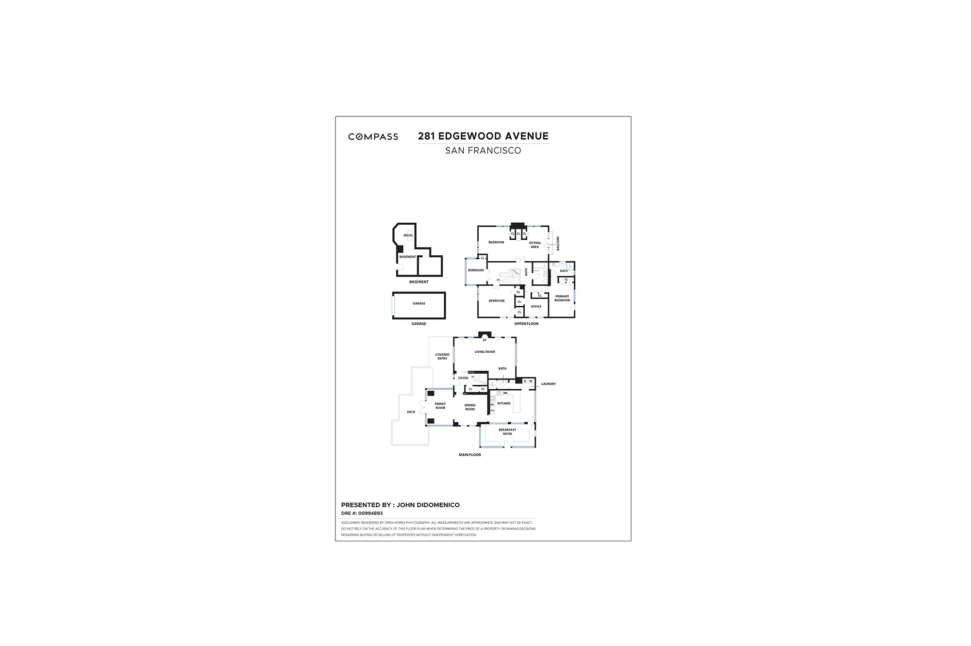 Floor-plan Floor Plan for 281 Edgewood done by Open Homes.