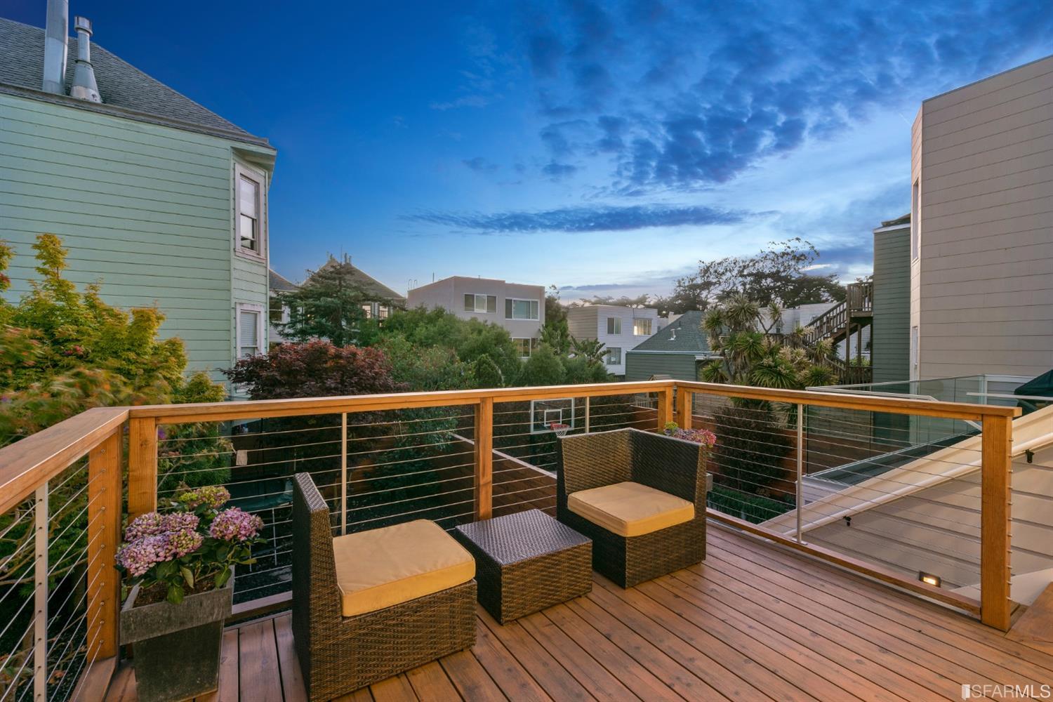 views Upper deck at twilight, showing a beautiful blue sky